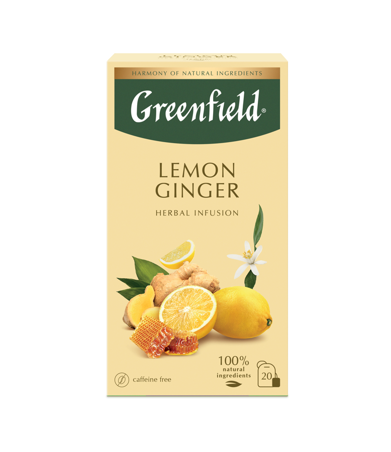 GREENFIELD "Lemon Ginger" zāļu tēja 25x 1,5g