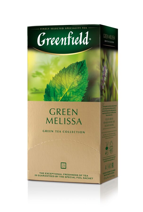 GREENFIELD "Green Melissa" zaļā tēja 25x1.5g