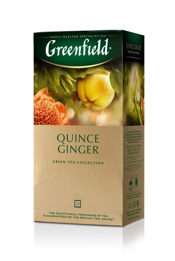 GREENFIELD "Quince Ginger" zaļā tēja 25x2g