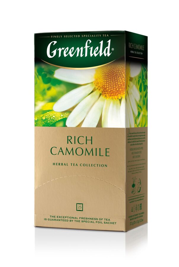 GREENFIELD "Rich Camomile" zāļu tēja 25x1.5g