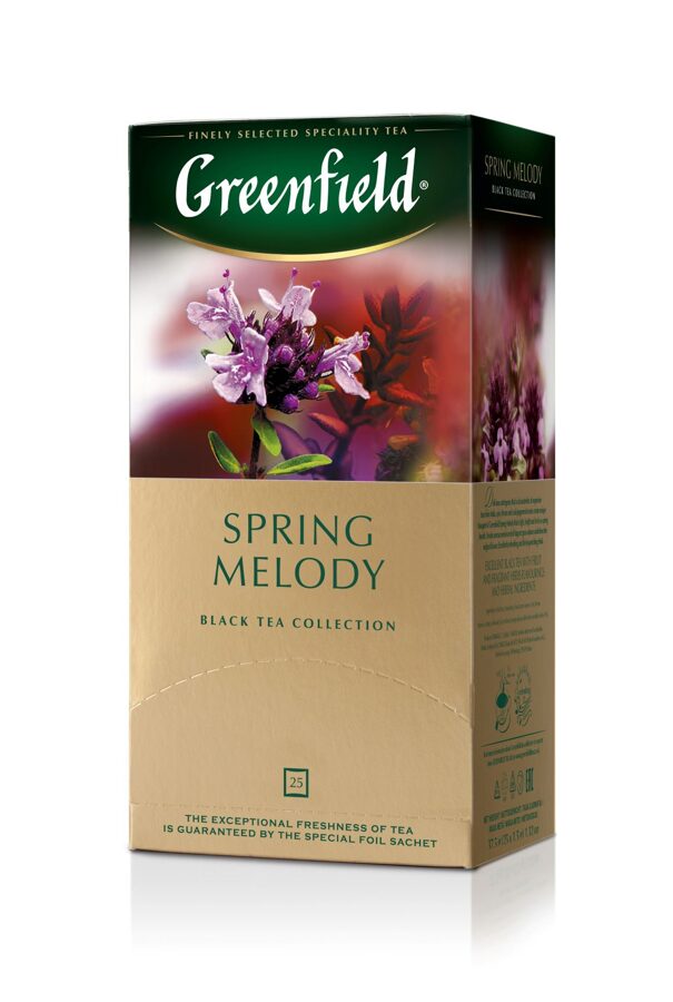 GREENFIELD "Spring Melody" melnā tēja 25x1.5g
