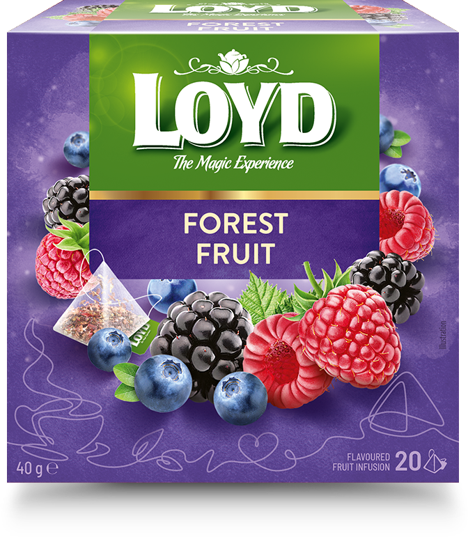 Augļu tēja LOYD Pyramids ar meža augļu garšu, 20x2 g