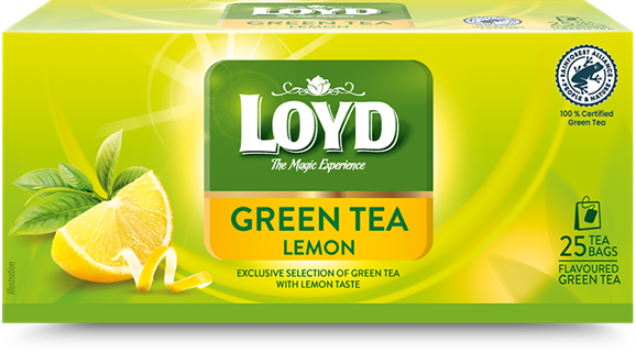 Zaļā tēja LOYD, citrona garša, 25 x 1,5 g