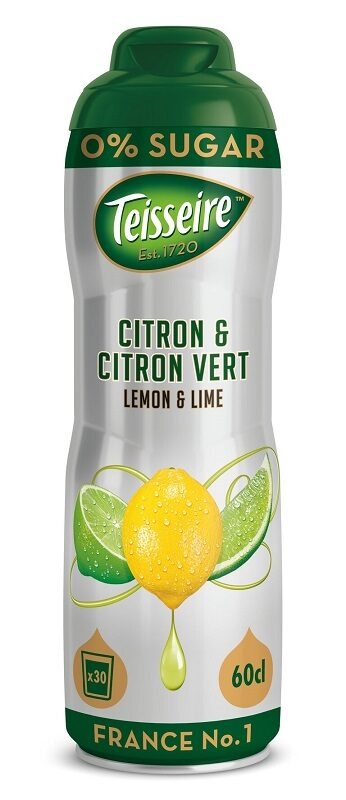 Sīrups dzērieniem TEISSEIRE Citrona Laima bez cukura, bundžā, 0.6l