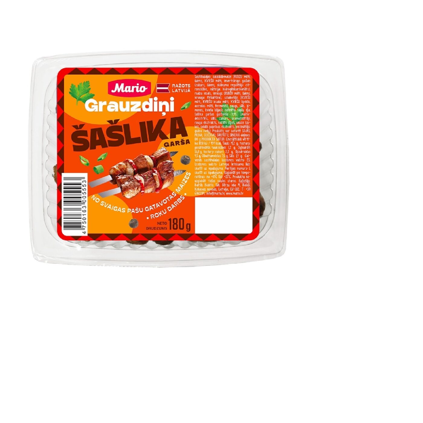 Grauzdiņi MARIO, ar šašlika garšu, 180g