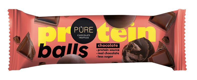 Tumšās šokolādes trifeles ar proteīna šokolādes krēma pildījumu 40g PURE