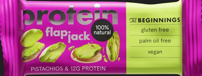 Proteīna batoniņš The BEGINNINGS FlapJack Pistāciju, 60 g