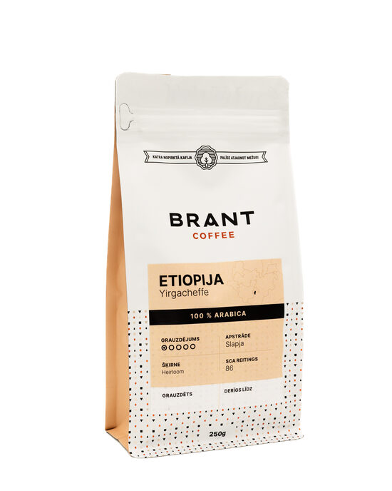 Kafijas pupiņas Brant Etiopija, Yirgacheffe 250g