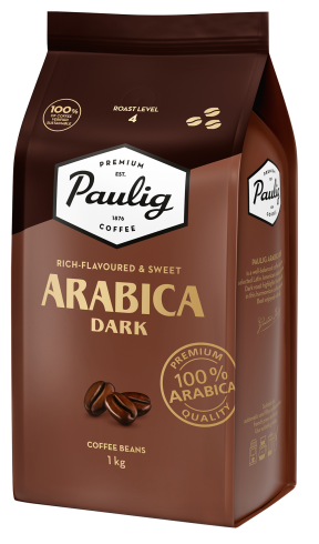Paulig Arabica Dark pupiņas 1kg (pērkot 3kg)