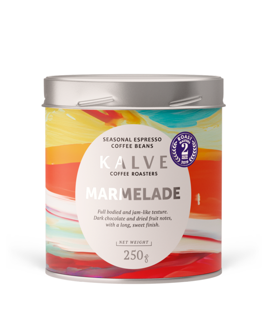 Kalve Marmalade (Espresso grauzdējums) kafijas pupiņas 250g bundža