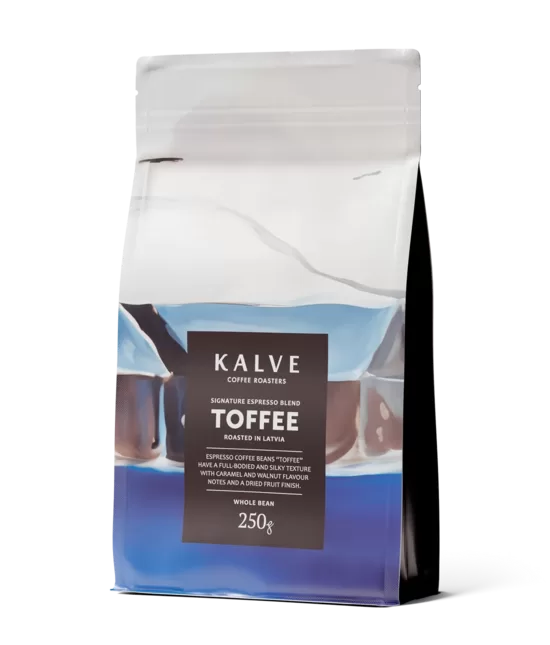 Kalve Toffee (Espresso grauzdējums) kafijas pupiņas 250g
