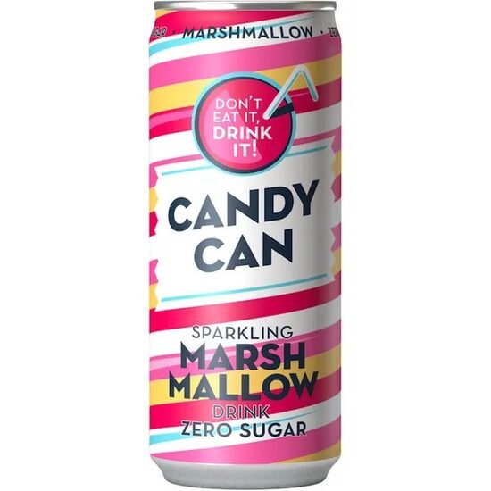 Gāzēts atspirdzinošs dzēriens CANDY CAN, ar marshmallow g., ar saldinātājiem,0.33l, bundža (DEP)