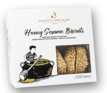 Cepumi BISCOTTI TSOUNGARI ar medu un sezamu, 300g