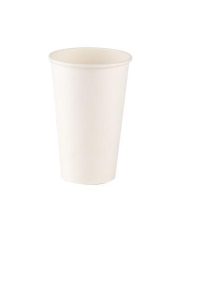 Vienreizējās lietošanas papīra krūzes, baltas, PET, 473ml, D 90mm, 58x137mm, 0.65kg, 50gab