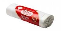 Atkritumu maisi HDPE 15l, 8mk, 40x50cm, balti-caursp., 20 gab.