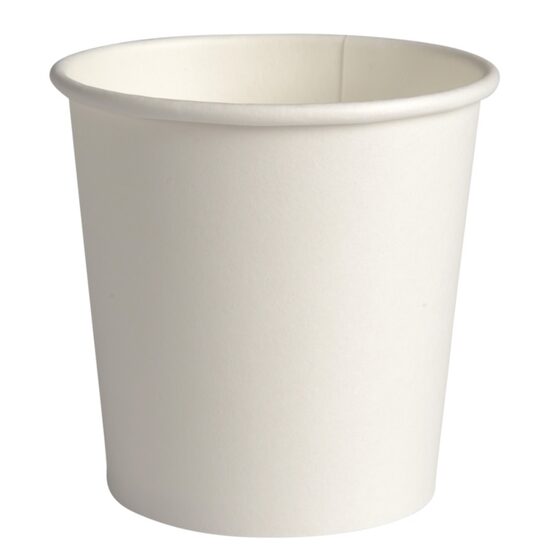 Papīra glāzes ABENA Gastro, 6cm, D 6,5cm, 100 ml, balti, PE, 4 oz, 0.144kg, 50gab