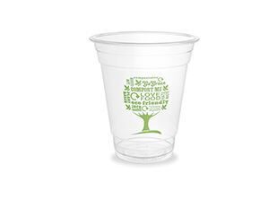 Glāzes aukstiem dzērieniem VEGWARE Green Tree no kukurūzas cietes, D 96mm, 360ml, 0.49kg, 50gab
