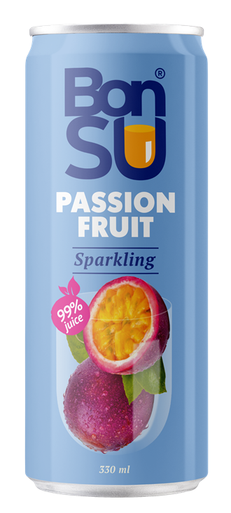 Gāzēts atspirdzinošs marakujas sulas dzēriens BONSU, 330 ml (DEP)