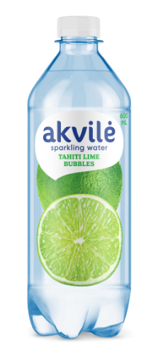 Aromatizēts dzeramais ūdens AKVILE ar laima aromātu, gāzēts, 0,6l (DEP)