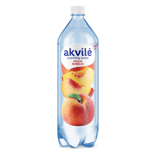 Dzeramais ūdens AKVILE ar persiku aromātu, viegli gāzēts, 1.5L PET (DEP)