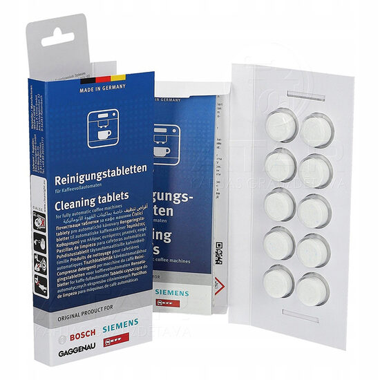 Tīrīšanas tabletes Siemens & Bosch, 2.2 g, 10 gab.