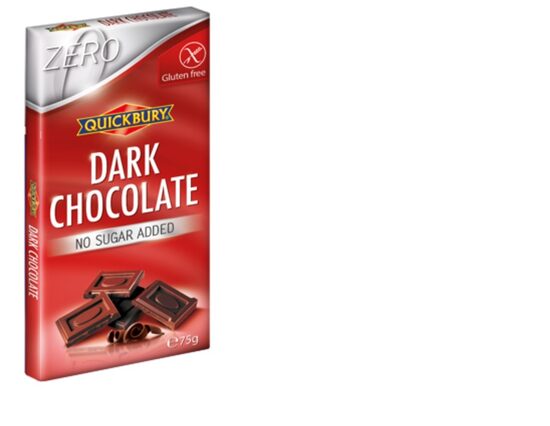 Tumšā šokolāde QUICKBURY, bez cukura, 75g