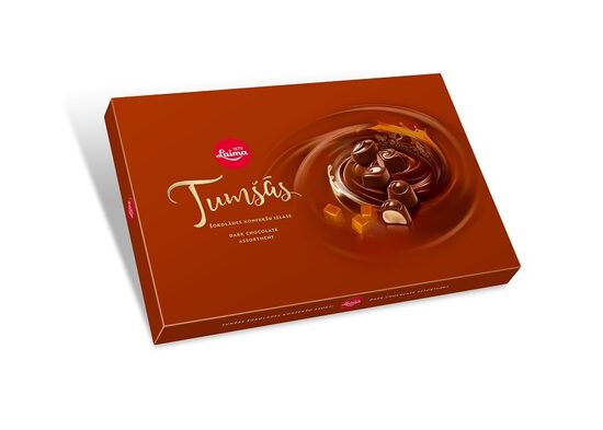 Tumšās šokolādes konfektes LAIMA, asorti, 215g
