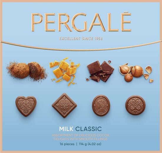 Konfekšu kārba PERGALE Milk Classic, 114g
