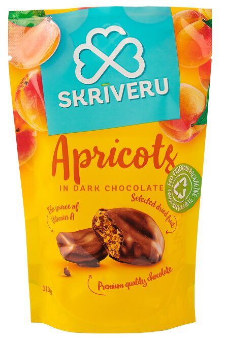 SKRĪVERU Aprikozes tumšajā šokolādē 110g