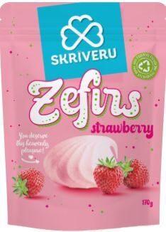 SKRĪVERU zefīrs ar zemeņu garšu 170g