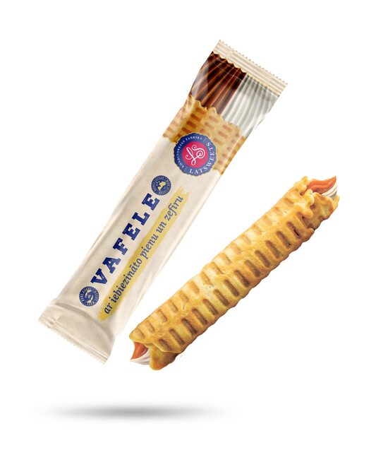 Vafeles LATSWEETS ar iebiezināto pienu un zefīru, 45g