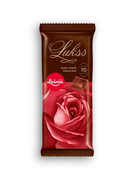 Īpaši tumšā šokolāde LAIMA Lukss, 70%, 90g