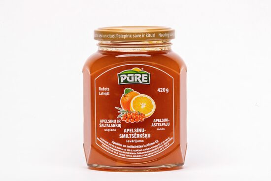 Apelsīnu-smiltsērkšķu ievārījums PŪRE, 420g