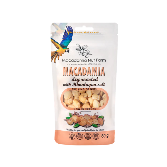 Makadāmijas rieksti MACADAMIA NUT FARM grauzdēti, ar sāli, 80g