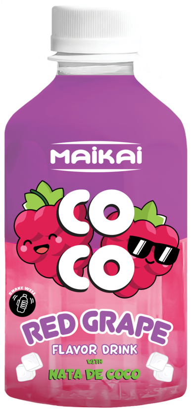 Sulas dzēriens MAIKAI Coco sarkanās vīnogas, ar kokosriekstu gabaliņiem, PET, 0.28l (DEP).