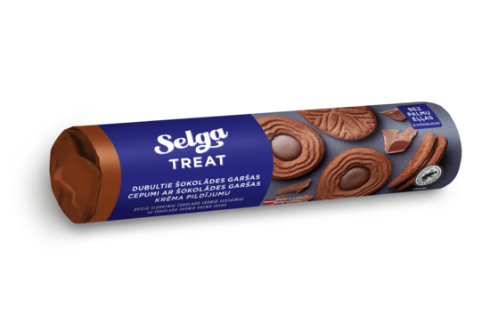 Dubultie šokolādes garšas cepumi SELGA ar šok. garšas krēma pildījumu, 205g