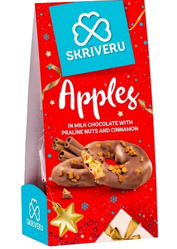 ZS SKRĪVERU Āboli piena šokolādē ar kanēli un pralinē riekstiem, 120 g