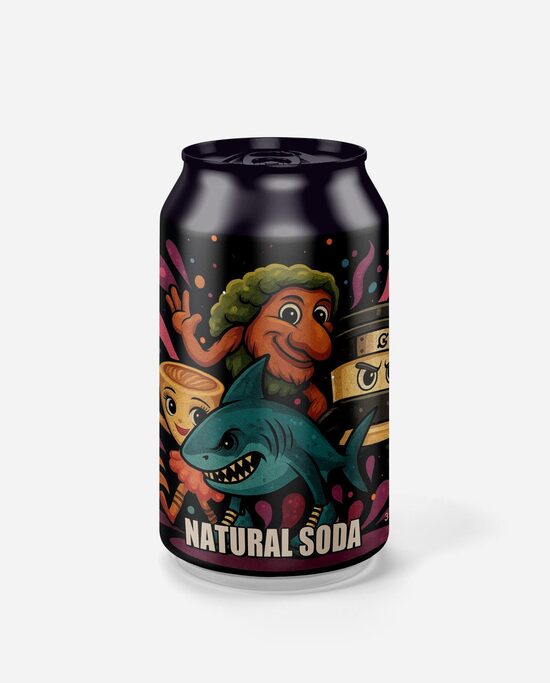 Gāzēts dzēriens BRAINROT, ar rabarberu garšu, bundžā, 0.33l (DEP)