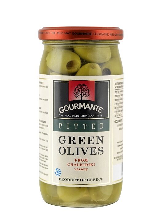 Zaļās olīvas bez kauliņu GOURMANTE, 570ml/360g