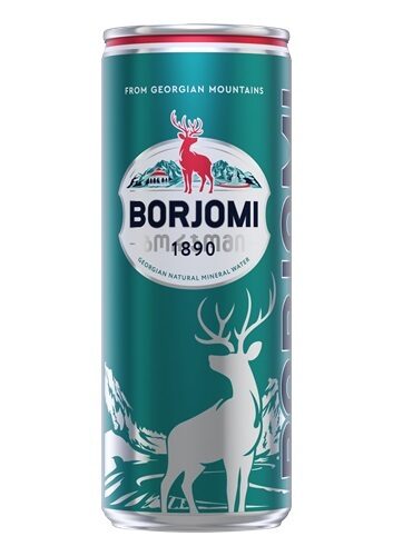 Minerālūdens BORJOMI, gāzēts, bundžā, 0.33l (DEP)