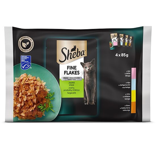 SHEBA pouch Delikatesse mix 4-paka 4x85g