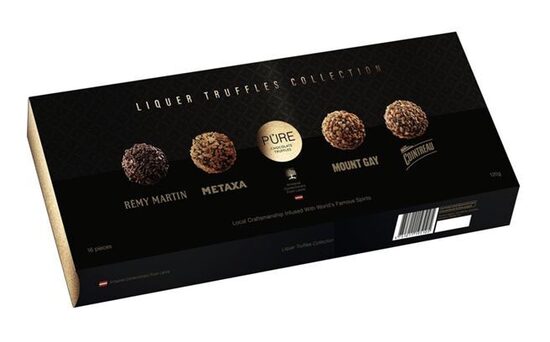 Šokolādes un alkohola krēma trifeļu kolekcija 140g, PURE CHOCOLATE