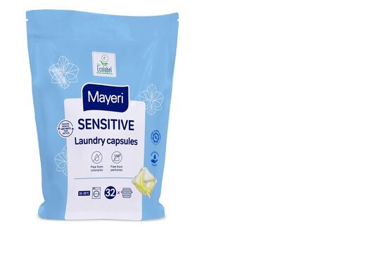 Kapsulas veļas mazgāšanai MAYERI Sensitive, 32gab