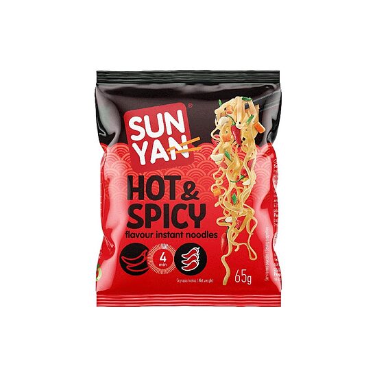 Ātri pagatavojamas nūdeles SUN YAN, asā un pikanta garša, 65g