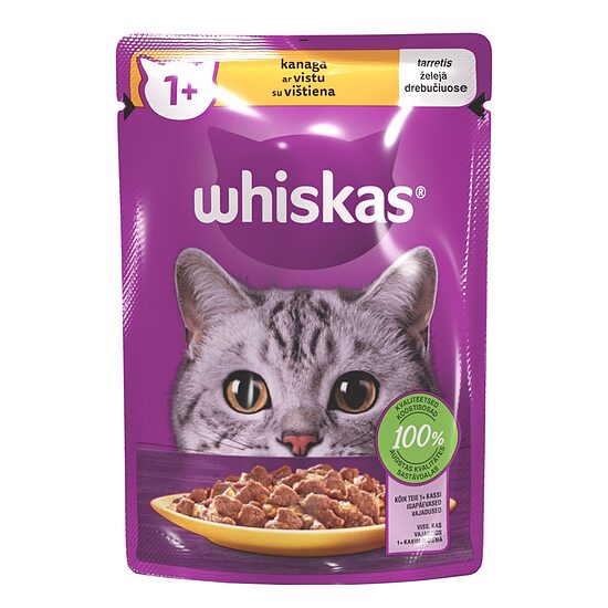 Mitrā barība Whiskas 1+ ar cāļa gaļu pouch 85g