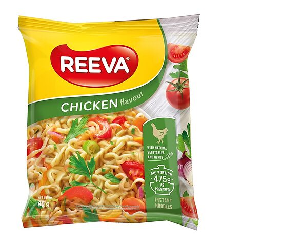 Ātri pagatavojamas nūdeles REEVA ar vistas garšu, 85g