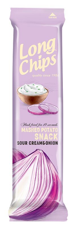 Kartupeļu plāksnes LONGCHIPS ar krējumu un sīpoliem, 75g