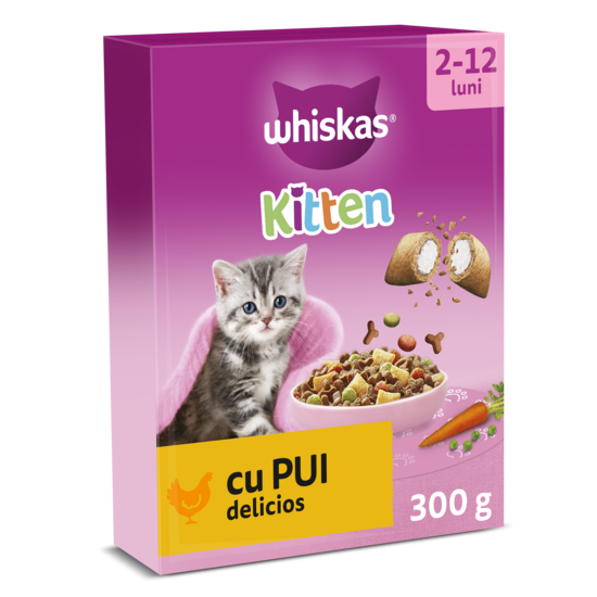 Sausā barība Whiskas Junior ar vistas gaļu 300g NEW