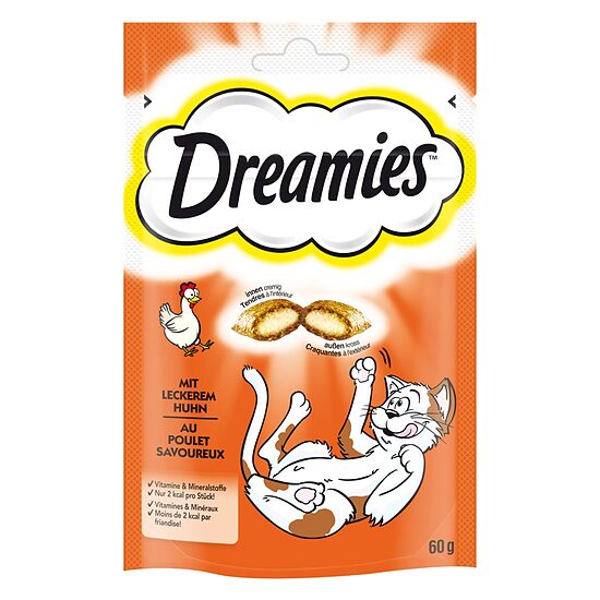DREAMIES ar vistu, kārumi kaķiem, 60g
