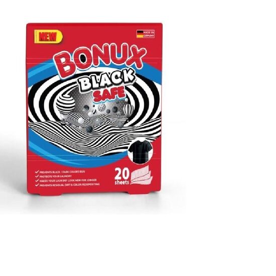 Salvetes BONUX pret sakrāsošanos melnai veļai 20 gb
